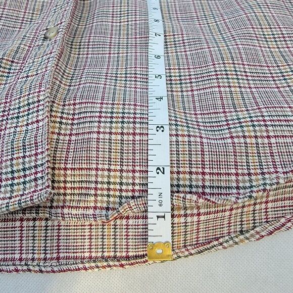 Vintage Willowbend Womens L Plaid Beige Barn Red Mustard Button Up Flannel Shirt - Picture 12 of 12
